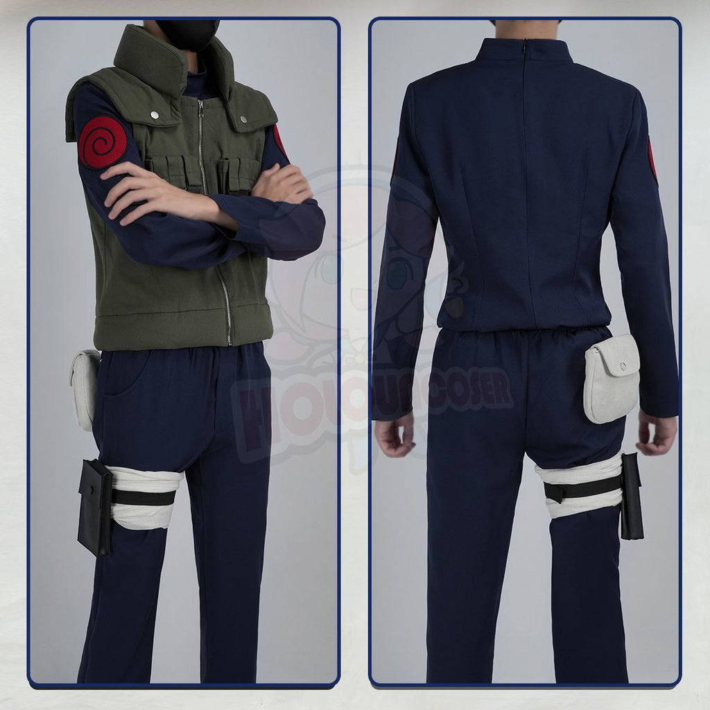 HOLOUNCOSER Little Ou Family Jonin Konoha Hatake Jonin Set Vest Kakashi Cosplay Costume Set