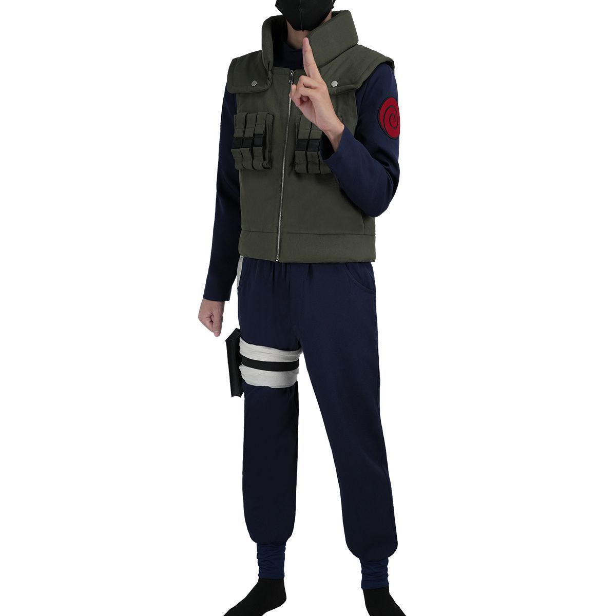 HOLOUNCOSER Little Ou Family Jonin Konoha Hatake Jonin Set Vest Kakashi Cosplay Costume Set