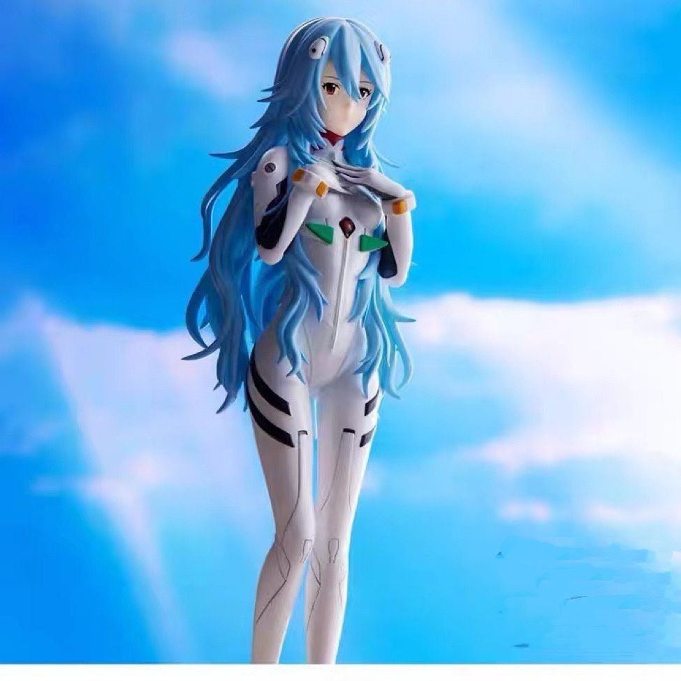 Evangelion theatrical version EVA Asuka Long Hair Rei Ayanami Figure Model Anime Case Ornament