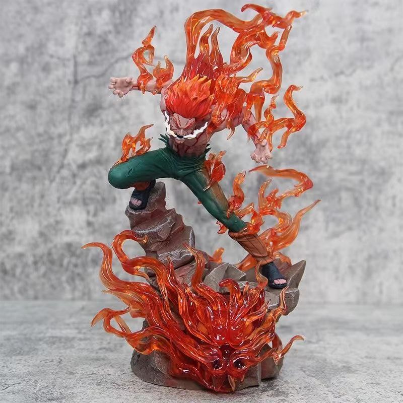 Naruto figure, Ten Years of Hundred Ninjas Night Guy, Illuminated Anime Might Guy Model Statue