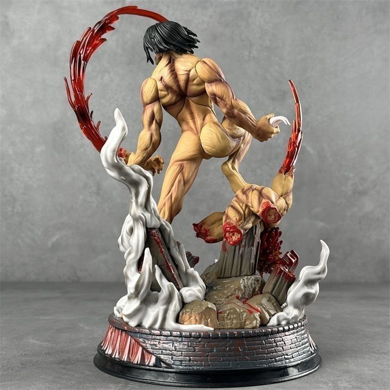 YOYO Attack on Titan 2nd Battle Form Eren Base Figure Model Statue Desktop Ornament