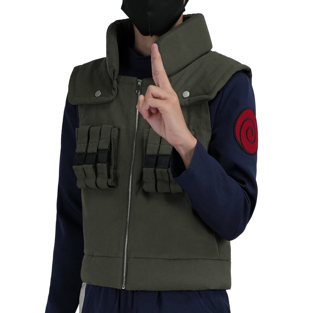 HOLOUNCOSER Little Ou Family Jonin Konoha Hatake Jonin Set Vest Kakashi Cosplay Costume Set