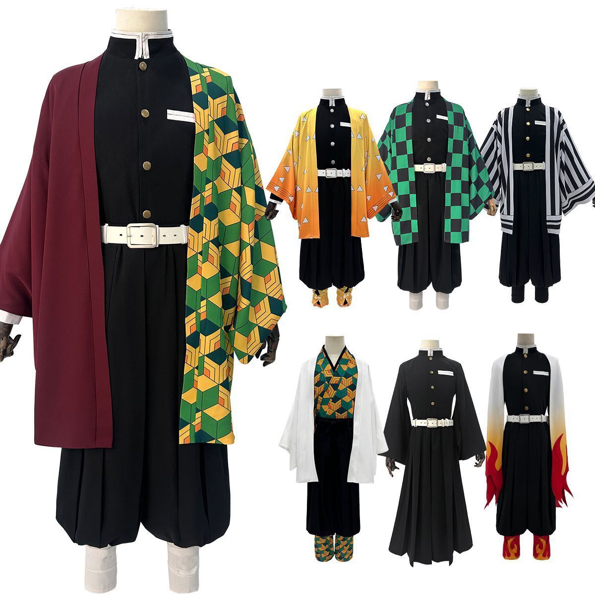 HOLOUNCOSER Little Ou Family Demon Slayer Tomioka Agatsuma Tanjiro Obanai Rengoku Sabito Cosplay Costume