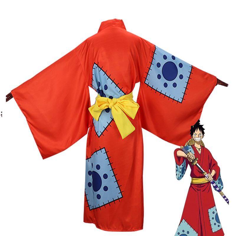 One Piece Wano Country cosplay outfit, Luffy cosplay outfit, samurai costume, One Piece cosplay outfit.