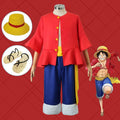 One Piece Luffy cosplay outfit, two-times-after costume, straw hat and shoes set, anime costume.
