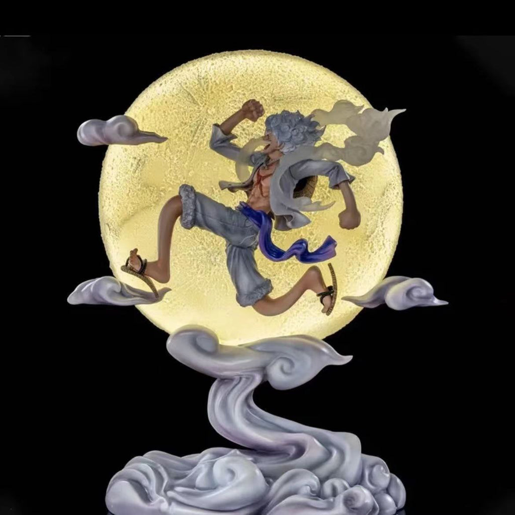 One Piece Luffy Figure, Luna Luffy Anime Figure Statue Model Gift [Voice-activated Lighting]