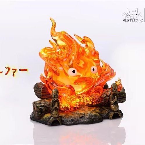 Hayao Miyazaki's "Departures" Calcifer: The Flame of the Heart - A figure/statue with a breathing light.
