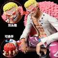 One Piece Shichibukai Doflamingo, crouching double-headed sculpted figure with Devil Fruit powers.