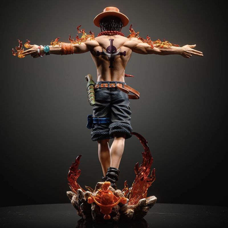 [In Stock] LX Extended Arm Ace Back View Illuminated Ace One Piece Resonance GK Luffy Figure Statue Model
