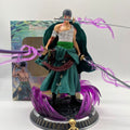 GK One Piece Anime Small Size Dreamy Bloodstained Zoro Three-Sword Special Skill Scene Figurine Statue Model Ornament
