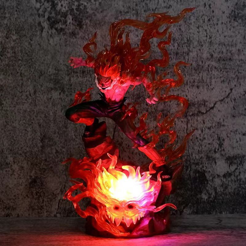 Naruto figure, Ten Years of Hundred Ninjas Night Guy, Illuminated Anime Might Guy Model Statue