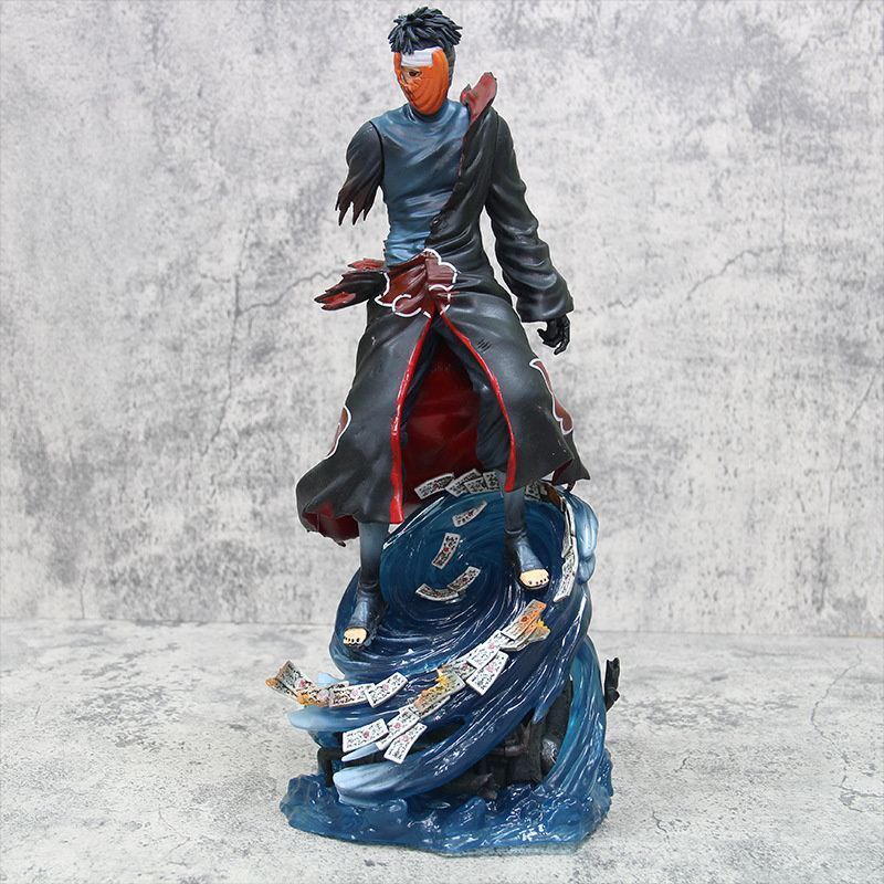 Naruto figure Uchiha Obito battle-damaged Tobi model doll box set with lights