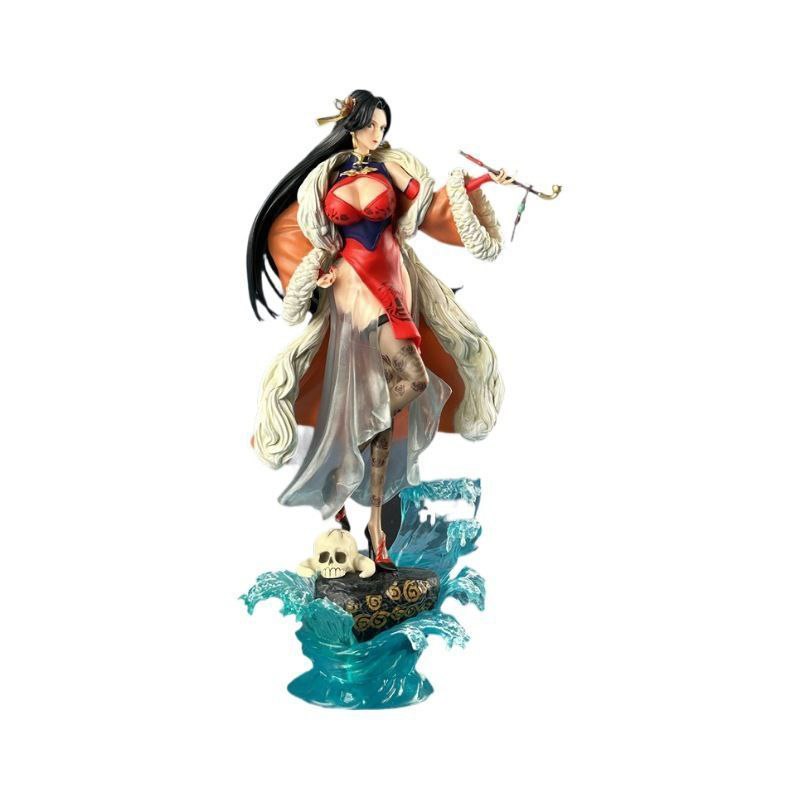 One Piece GK Chinese Style Cheongsam Empress Hancock Christmas Skull Pirate Pipe Anime Figure Model Ornament Asai