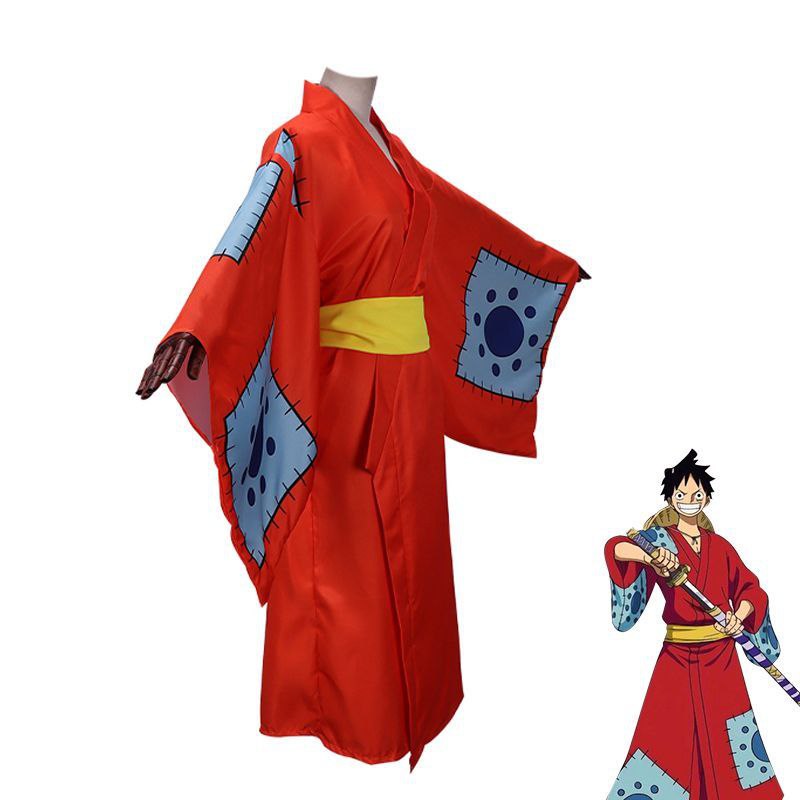 One Piece Wano Country cosplay outfit, Luffy cosplay outfit, samurai costume, One Piece cosplay outfit.