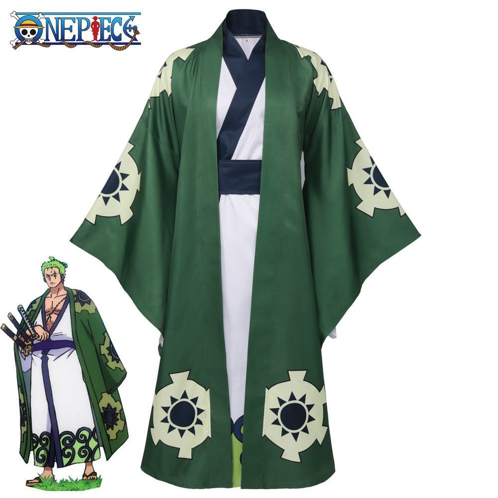 ManYiShang One Piece Cosplay Costume, Zoro Yukata Cosplay Full Set, Low Price Clearance, Cosplay Costume for Men