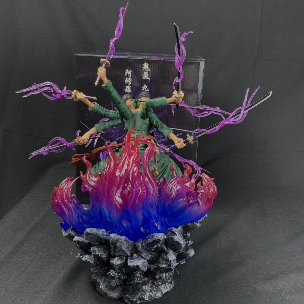 Oni Island Ashura Three-Headed Six-Armed Nine-Sword Style Zoro One Piece GK Wano Country Oni Aura Nine-Sword Style Zoro Model