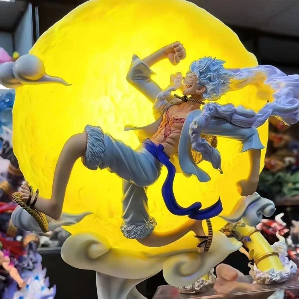 One Piece Luffy Figure, Luna Luffy Anime Figure Statue Model Gift [Voice-activated Lighting]