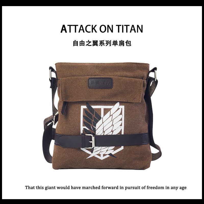 Attack on Wings of Liberty Giants Canvas Bag Crossbody Shoulder Bag Retro Niche Trendy Small Bag Handbag