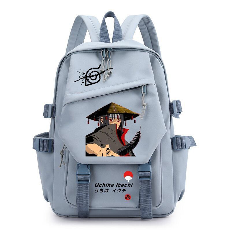 Naruto anime backpack, large capacity, Korean style, trendy unisex backpack, travel bag for primary, middle, and high school students.