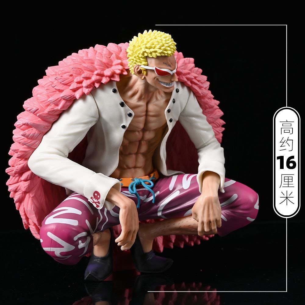 One Piece Shichibukai Doflamingo, crouching double-headed sculpted figure with Devil Fruit powers.