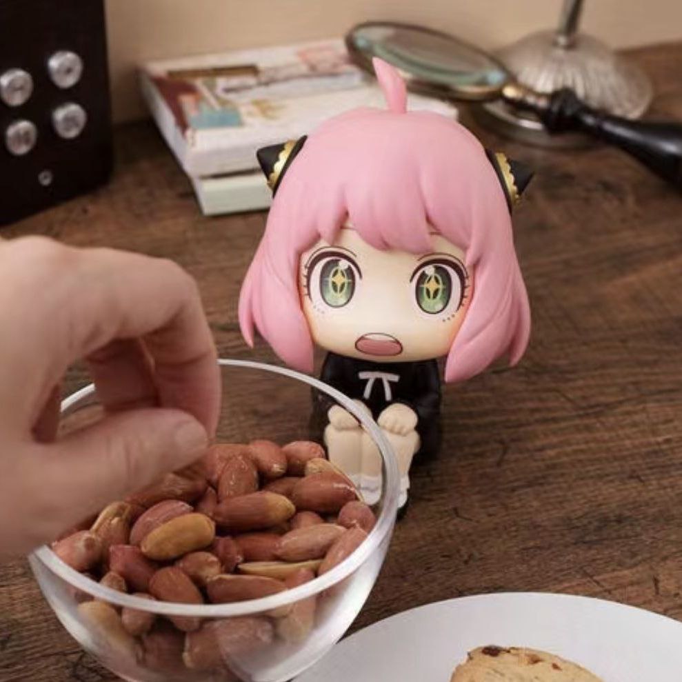 New seated Anya figure, spy playhouse doll, cute desktop ornament