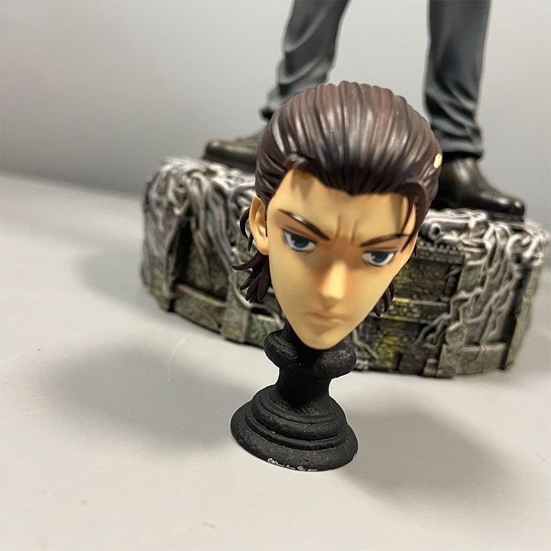 Power Anniversary Eren Double Head Sculpture, Eren from Attack on Titan, GK Anime Figure Desk Decoration