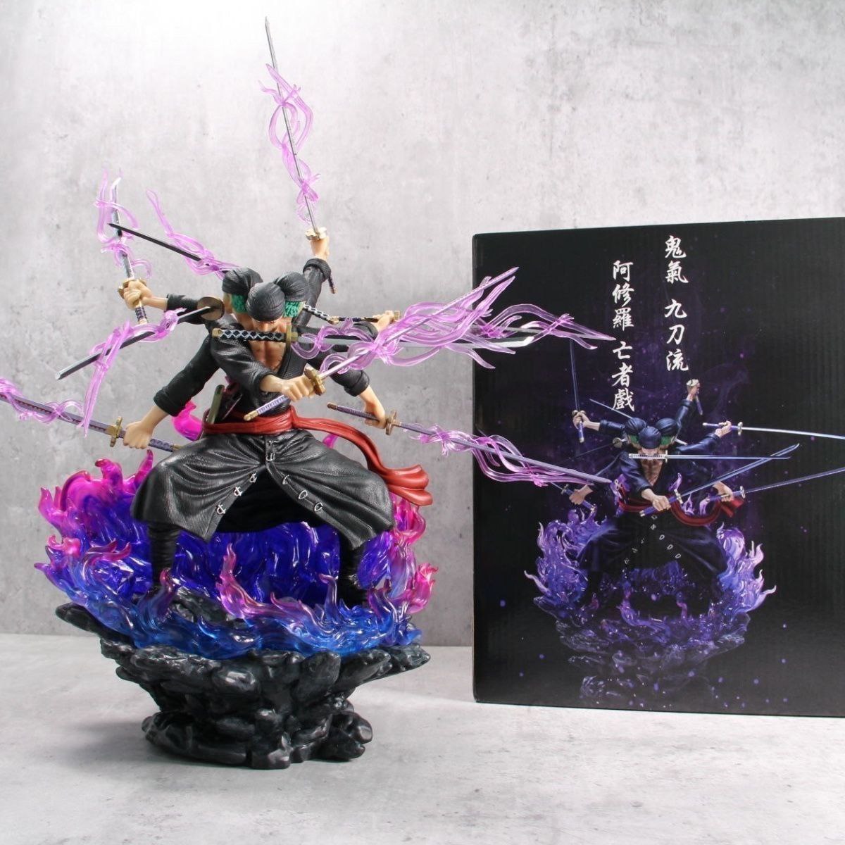 Oni Island Ashura Three-Headed Six-Armed Nine-Sword Style Zoro One Piece GK Wano Country Oni Aura Nine-Sword Style Zoro Model