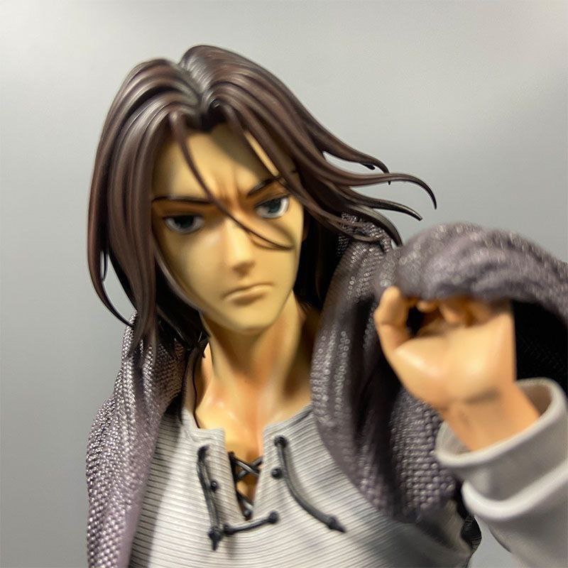 Power Anniversary Eren Double Head Sculpture, Eren from Attack on Titan, GK Anime Figure Desk Decoration