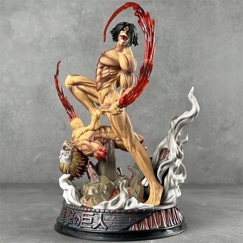 YOYO Attack on Titan 2nd Battle Form Eren Base Figure Model Statue Desktop Ornament