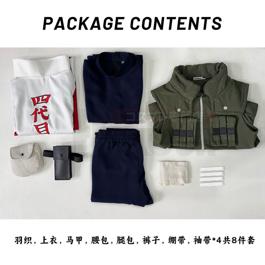 HOLOUNCOSER's Fourth Generation Minato Namikaze Cosplay: Cloak, Full Set, Casual Attire, Cosplay Material