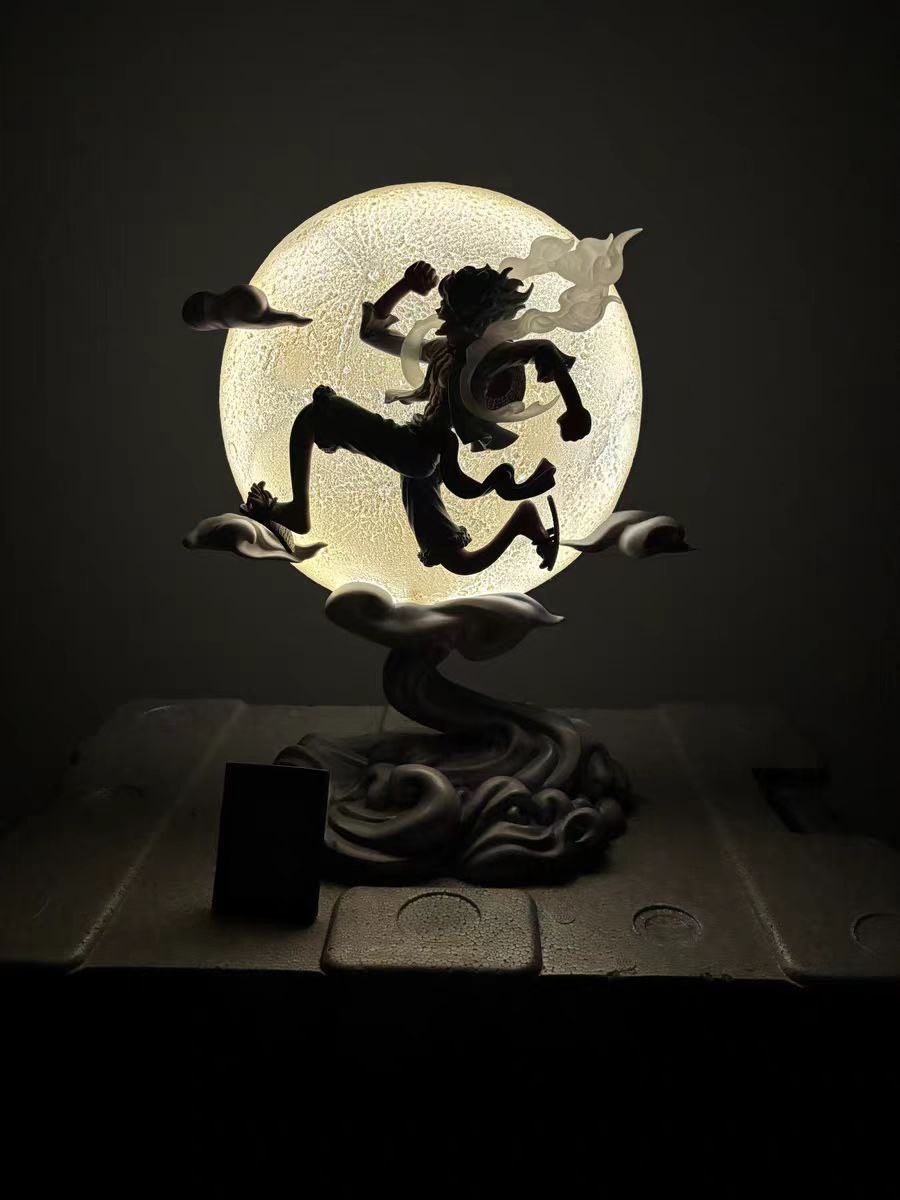 One Piece Luffy Figure, Luna Luffy Anime Figure Statue Model Gift [Voice-activated Lighting]