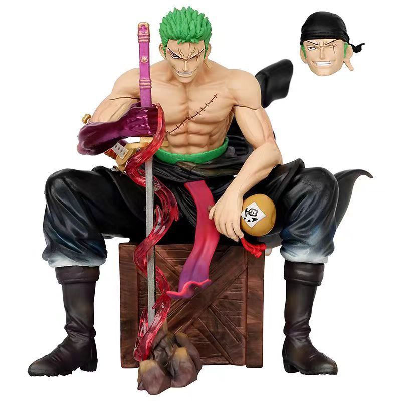 One Piece Zoro and Luffy cool male car interior decoration figurines, figures, and gift models.
