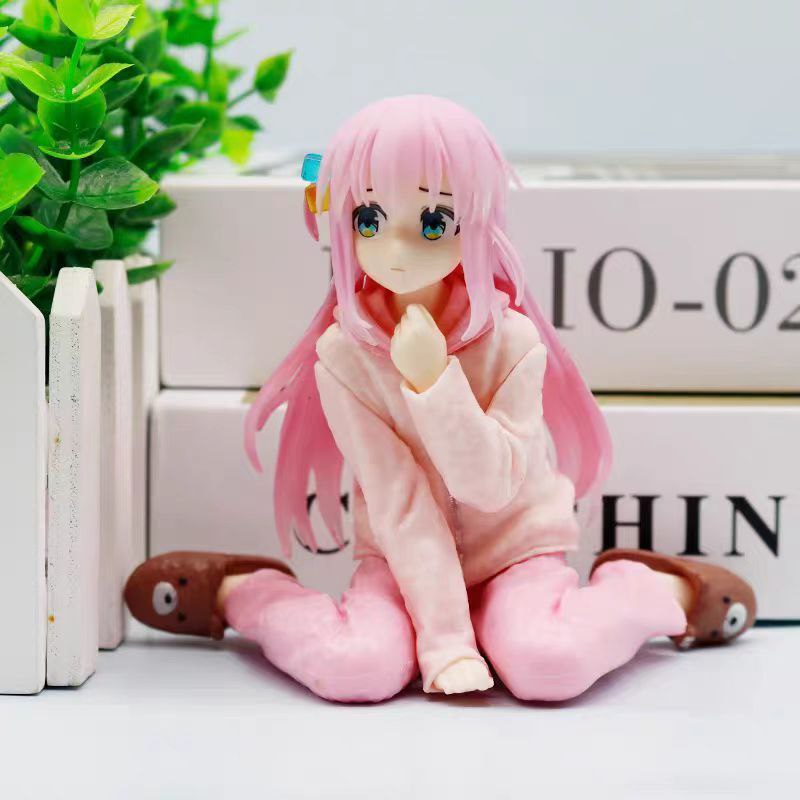 Lonely Rock Goto Pink Cute Anime Girl Car Computer Case Pressing Instant Noodle Ornament Figurine Gift