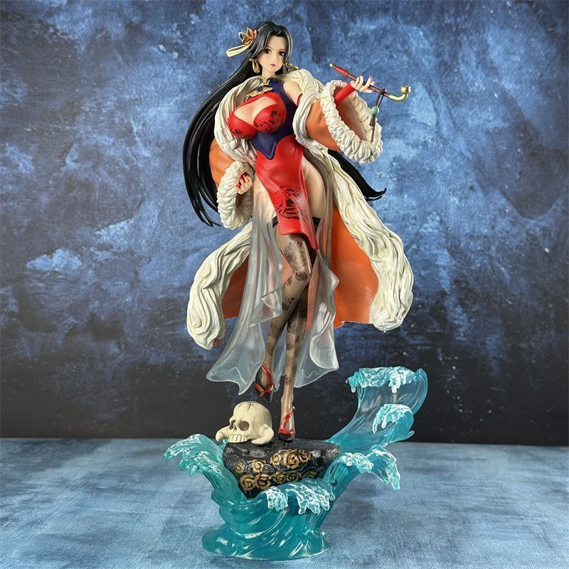 One Piece GK Chinese Style Cheongsam Empress Hancock Christmas Skull Pirate Pipe Anime Figure Model Ornament Asai