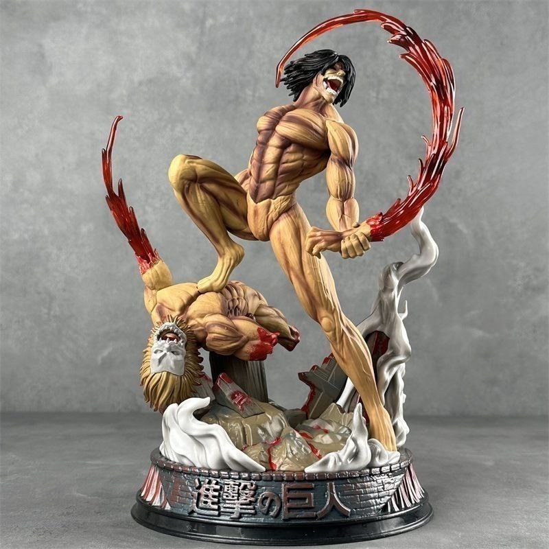YOYO Attack on Titan 2nd Battle Form Eren Base Figure Model Statue Desktop Ornament