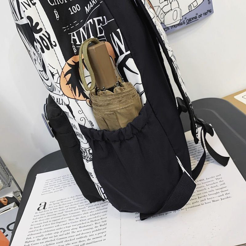 Backpack for boys, 4th and 6th grade, large capacity, stylish and good-looking, high school student Luffy backpack