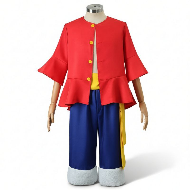 One Piece Luffy cosplay outfit, two-times-after costume, straw hat and shoes set, anime costume.