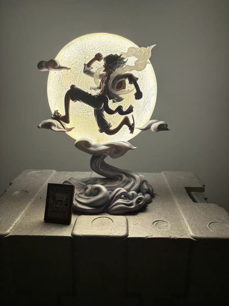 One Piece Luffy Figure, Luna Luffy Anime Figure Statue Model Gift [Voice-activated Lighting]