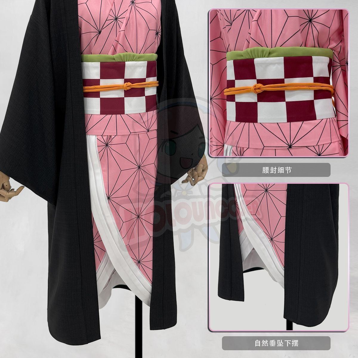 HOLOUNCOSER Xiao Ou's Demon Slayer Nezuko Kamado Cosplay Costume