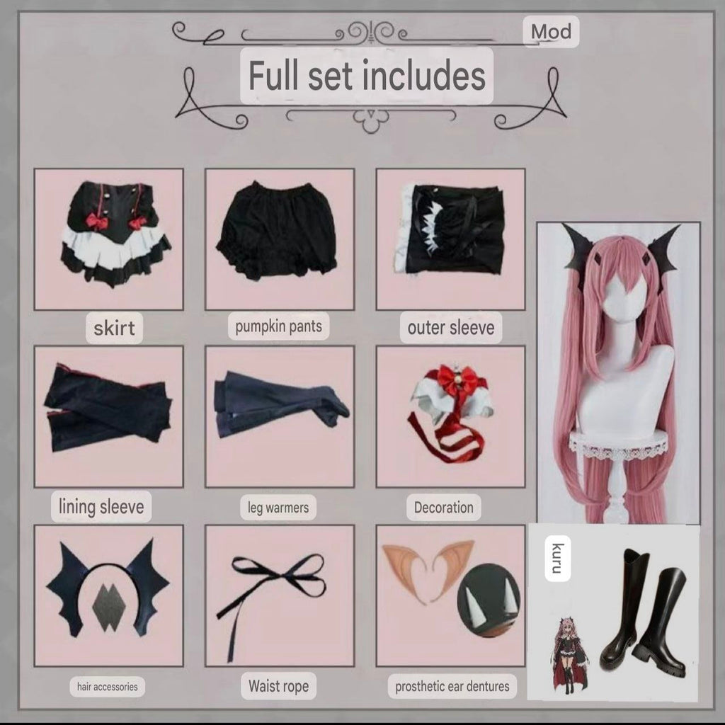 Krulli cosplay outfit, complete set, Seraph of the End, Krulli cosplay costume, available now.