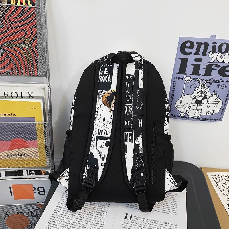 Backpack for boys, 4th and 6th grade, large capacity, stylish and good-looking, high school student Luffy backpack