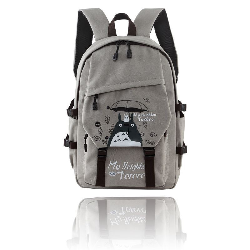 14-inch canvas backpack, outdoor canvas backpack, simple Korean style backpack, shoulder bag.