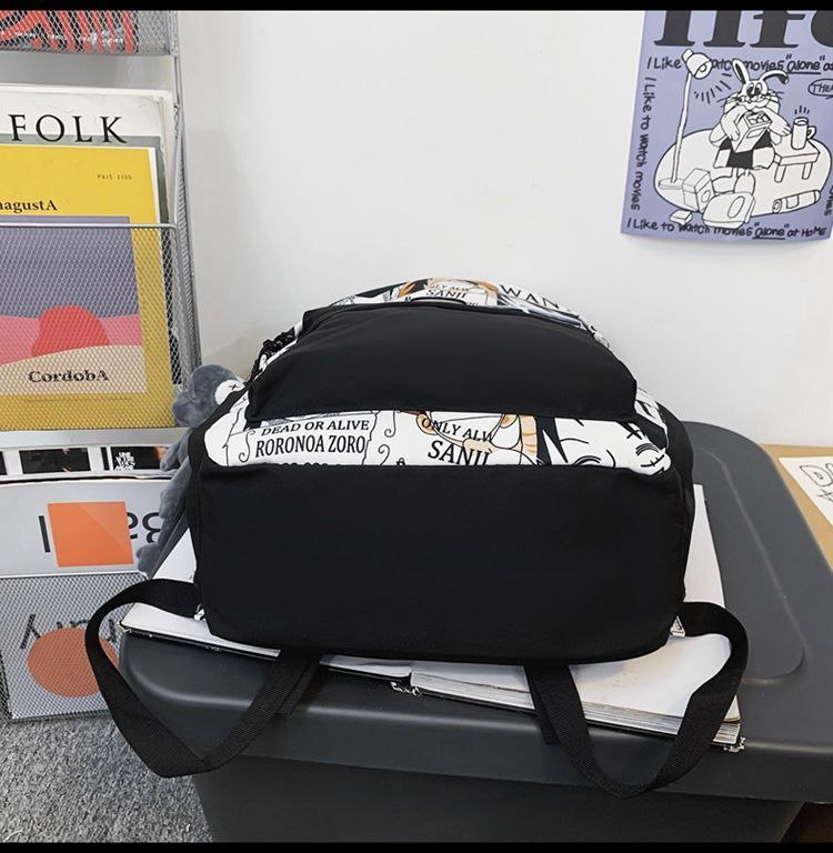 Backpack for boys, 4th and 6th grade, large capacity, stylish and good-looking, high school student Luffy backpack