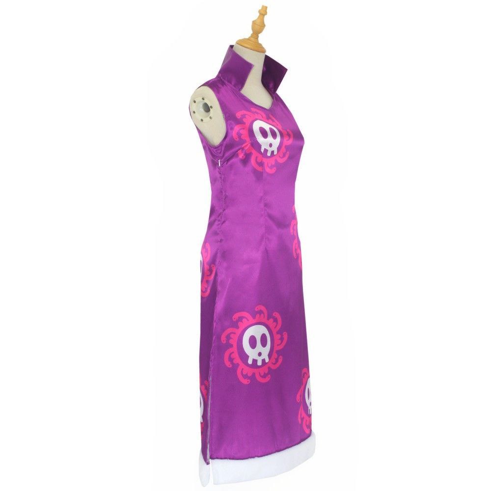 One Piece cosplay outfit: Boa Hancock, Empress, and Snake Princess in a sexy slit cheongsam – anime cosplay costume.