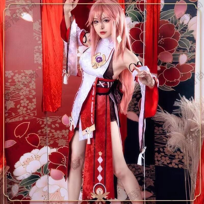 Genshin Impact Yae no Miko cosplay outfit, cute and stylish, full set of cosplay costume matching the game character.
