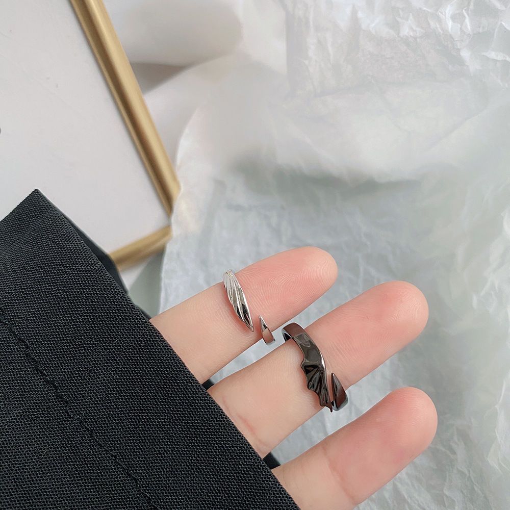 Devil and Angel Couple Rings, Silver Plated, Unique Design, Trendy and Stylish, Adjustable for Men and Women