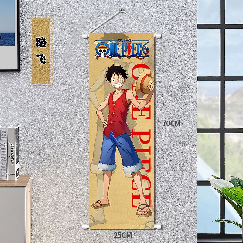 One Piece wall hangings, silk posters, murals, scrolls, wall decorations, Luffy and Zoro One Piece merchandise.
