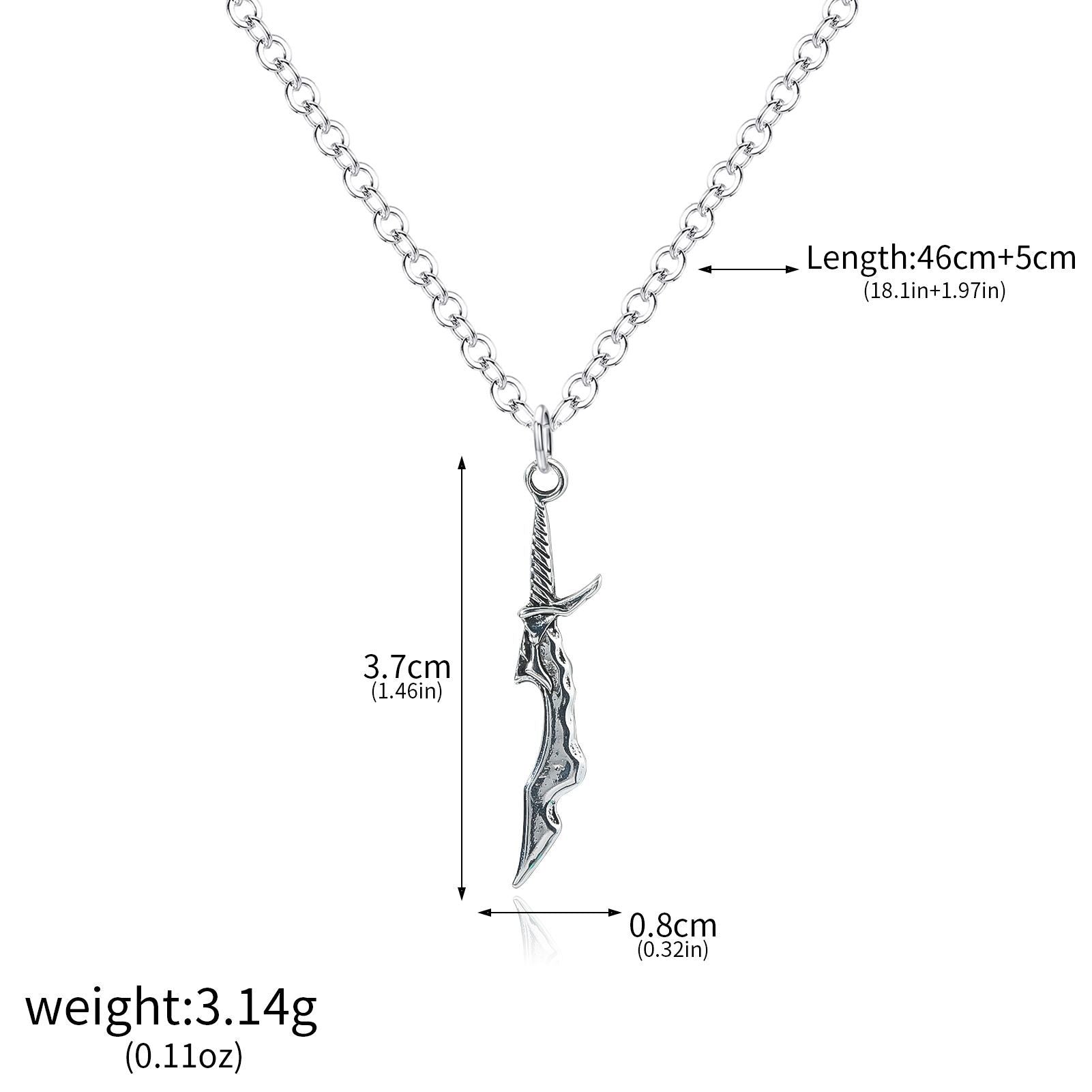 Anime "I Upgrade Alone" Cheng Xiaoyu, Mizushino Shun Weapon Model, Short Blade Necklace Pendant Jewelry