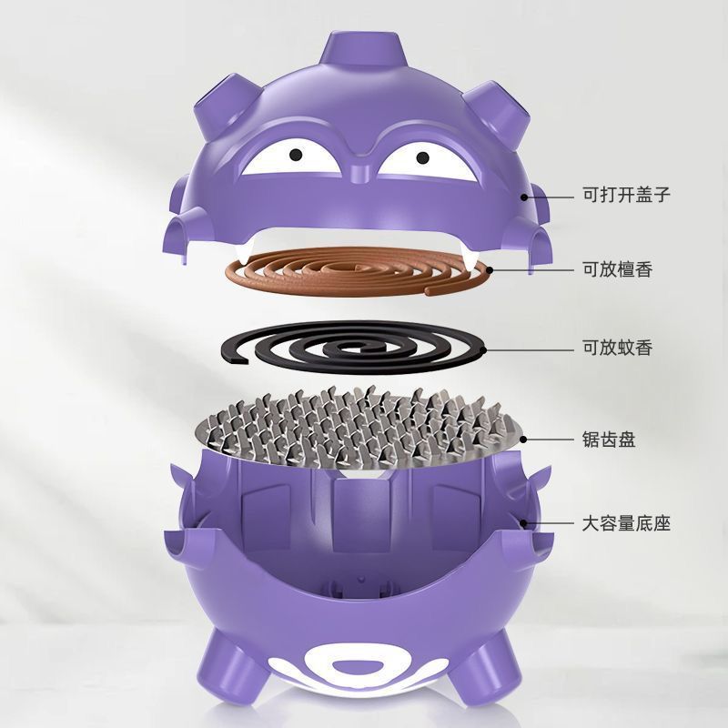 Large Pokémon Gas Mosquito Coil Burner Holder, Indoor Perforated Incense Box, Outdoor Fireproof Mosquito Killer