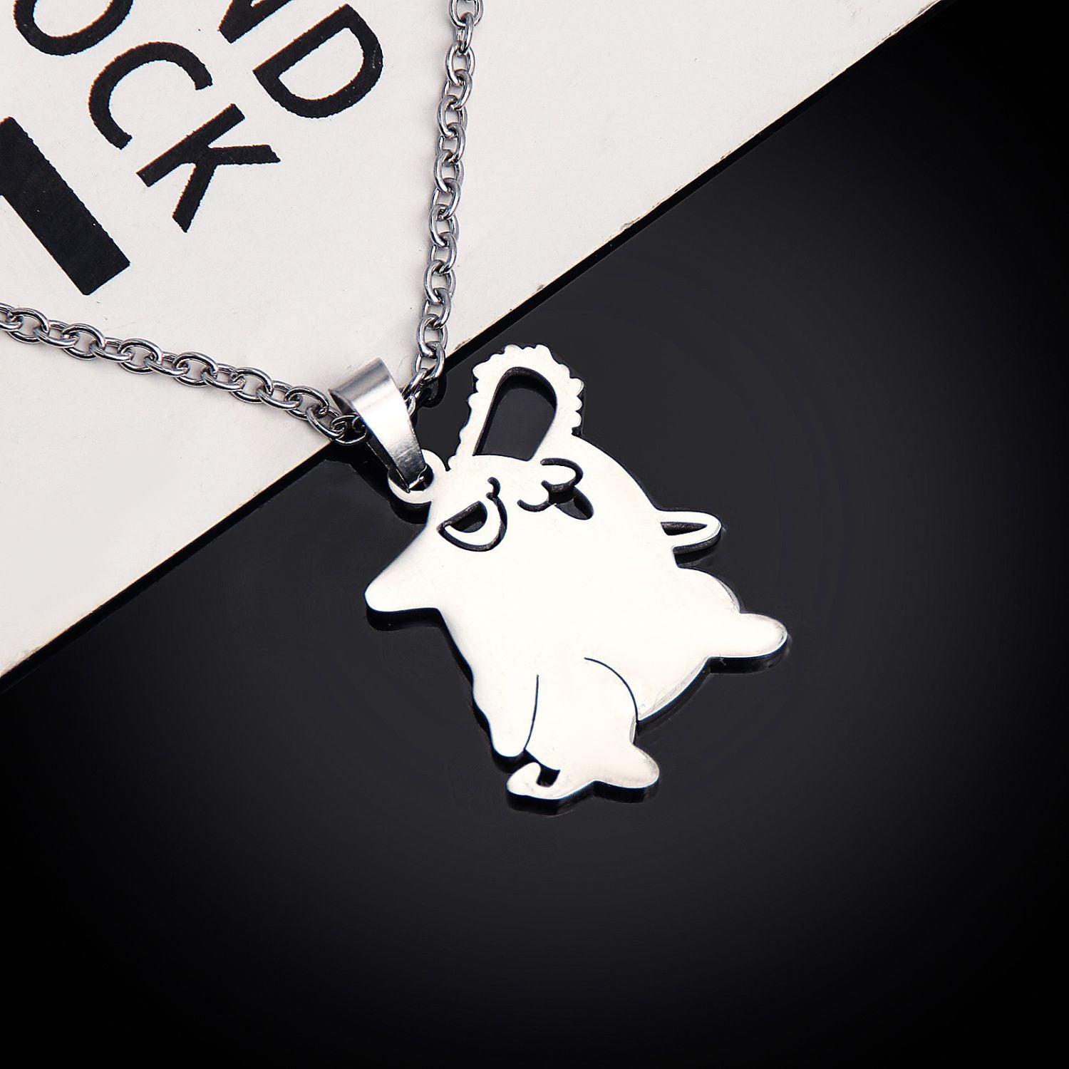 Anime Weekly Chainsaw Man Demon Pochita Stainless Steel Pendant Pochita Student Cartoon Hollow Necklace